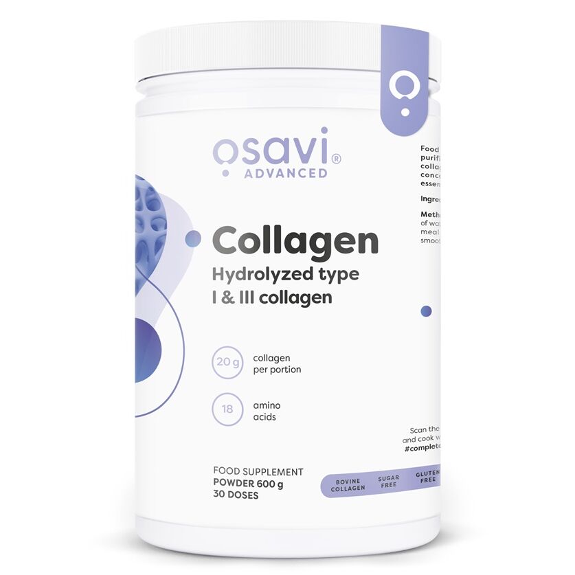 Kollagénpeptidek – hidrolizált 1-es és 3-as típusú – 600 g – Nuvalia