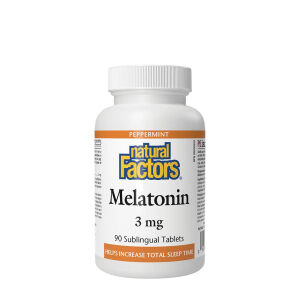Natural Factors – Melatonin 3mg  peppermint flavour - 90 Sublingual Tabs - Viking Supplements