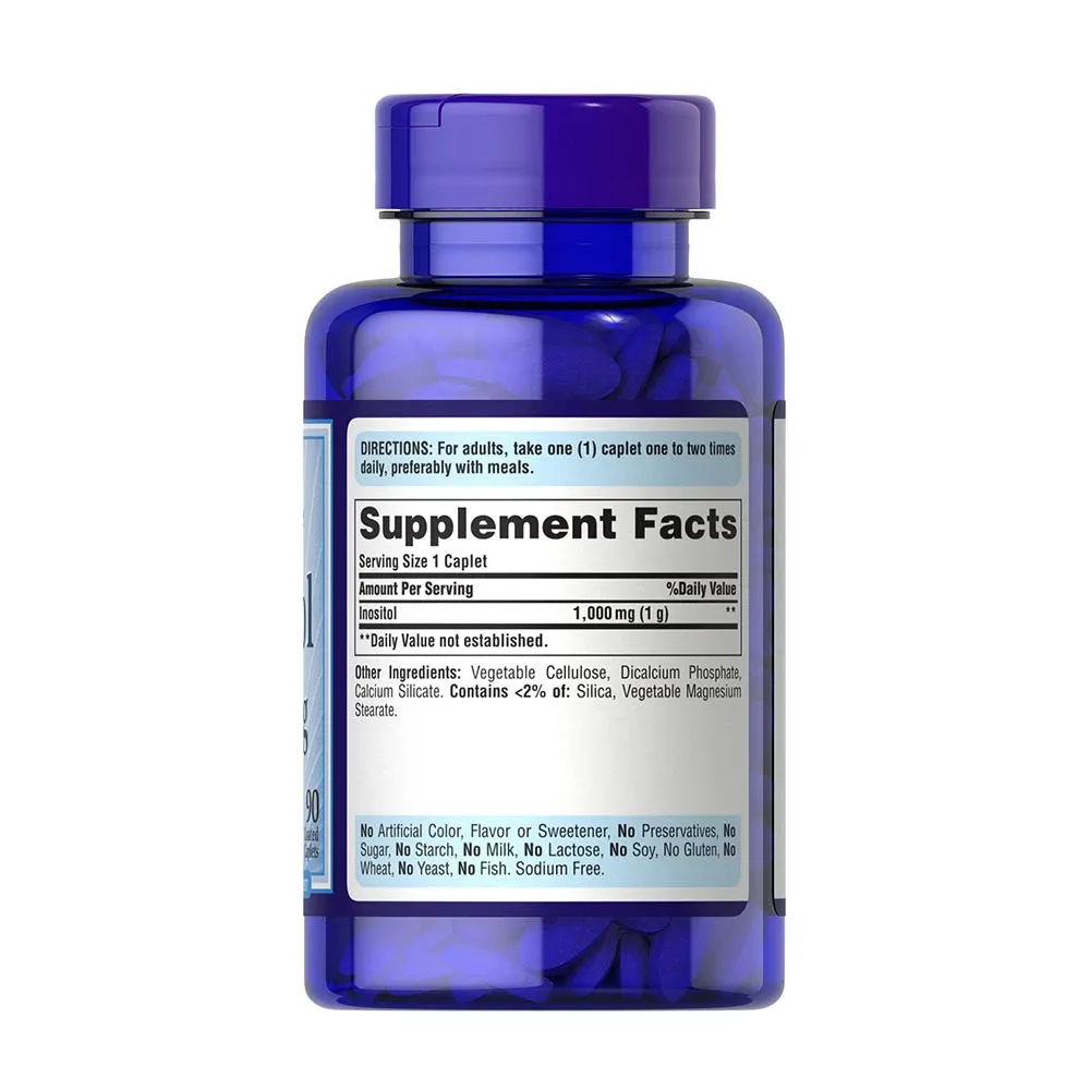 Puritans Pride Inositol 1000 mg (90 Caplets) – Kép 4