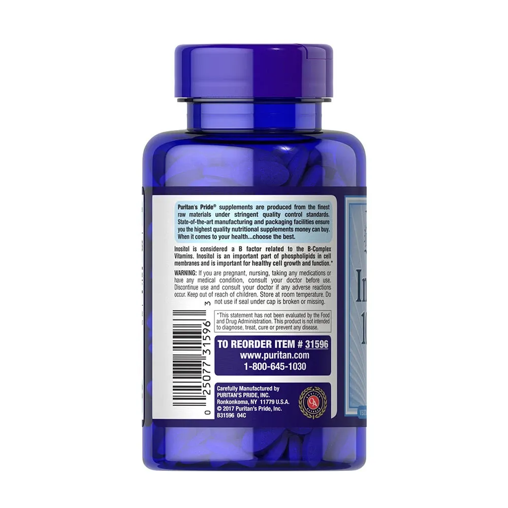 Puritans Pride Inositol 1000 mg (90 Caplets) – Kép 5
