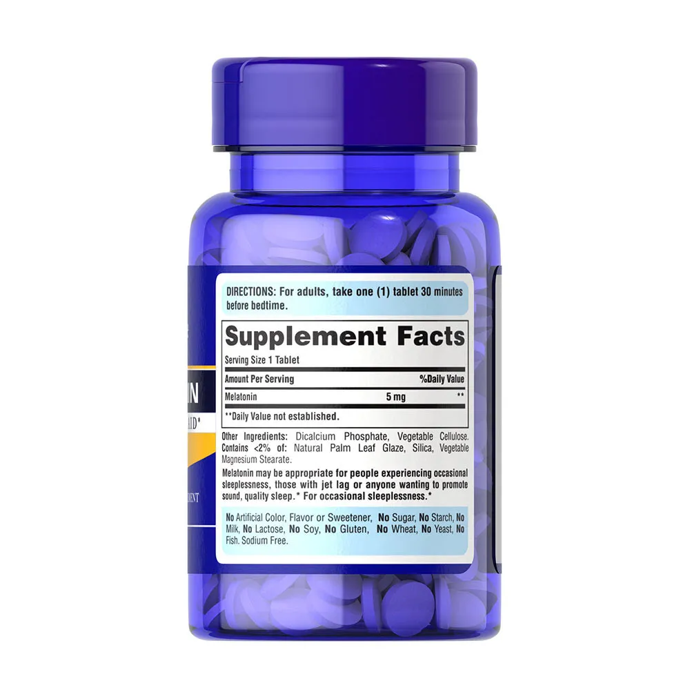 Puritan's Pride Melatonin 5 mg (120 Tablets) – Kép 6