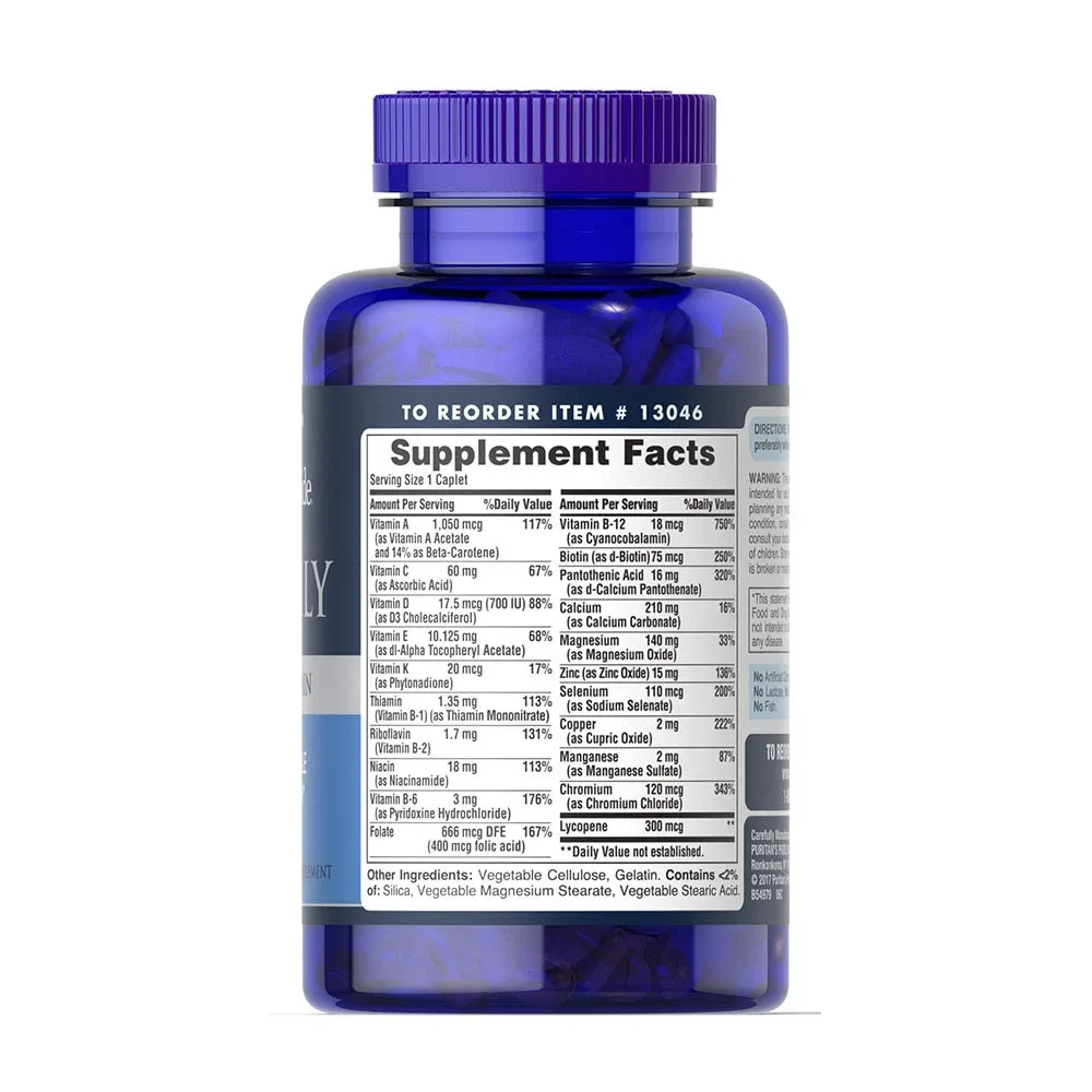 Puritan's Pride One Daily Men's Multivitamin (100 Caplets) – Kép 2