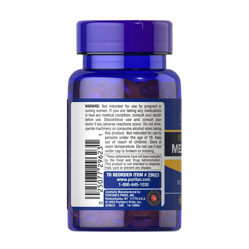 Puritan's Pride Sleep Aid Melatonin 5 mg (60 Softgels) – Kép 5