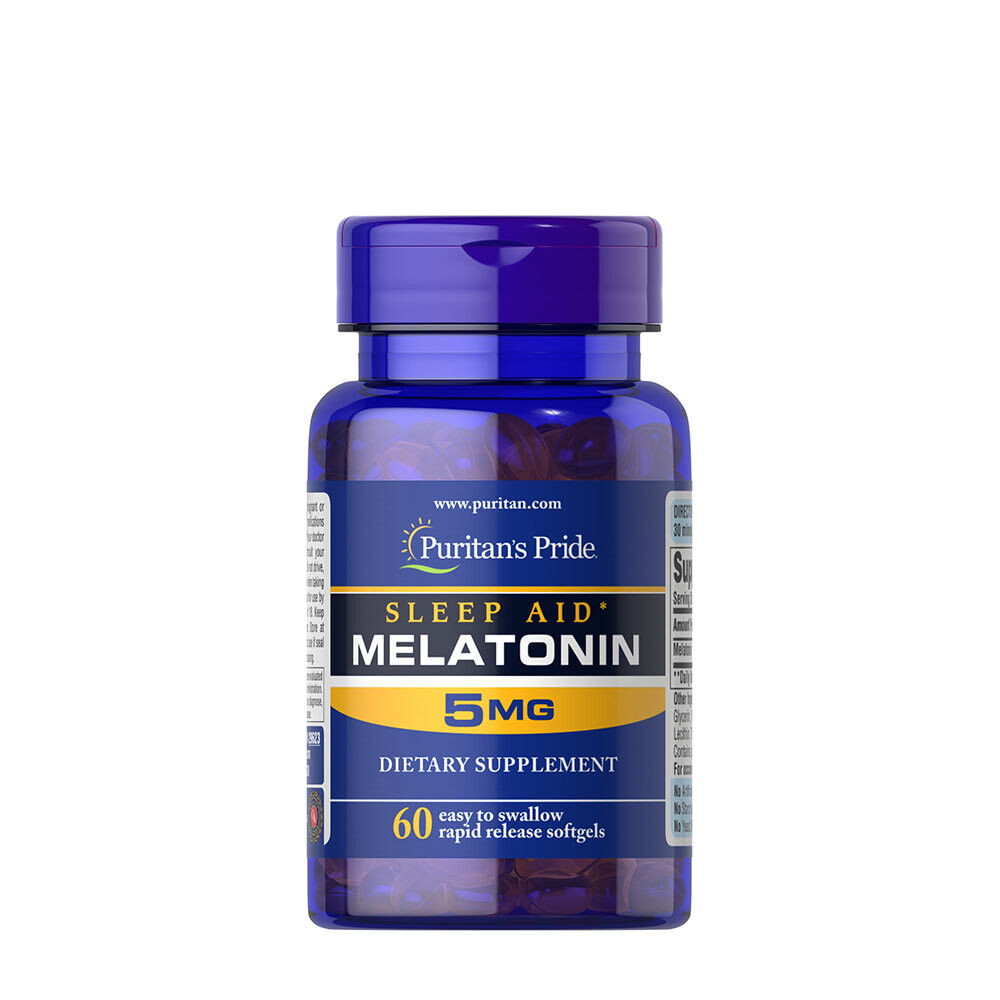 Puritan's Pride Sleep Aid Melatonin 5 mg (60 Softgels) - Viking Supplements