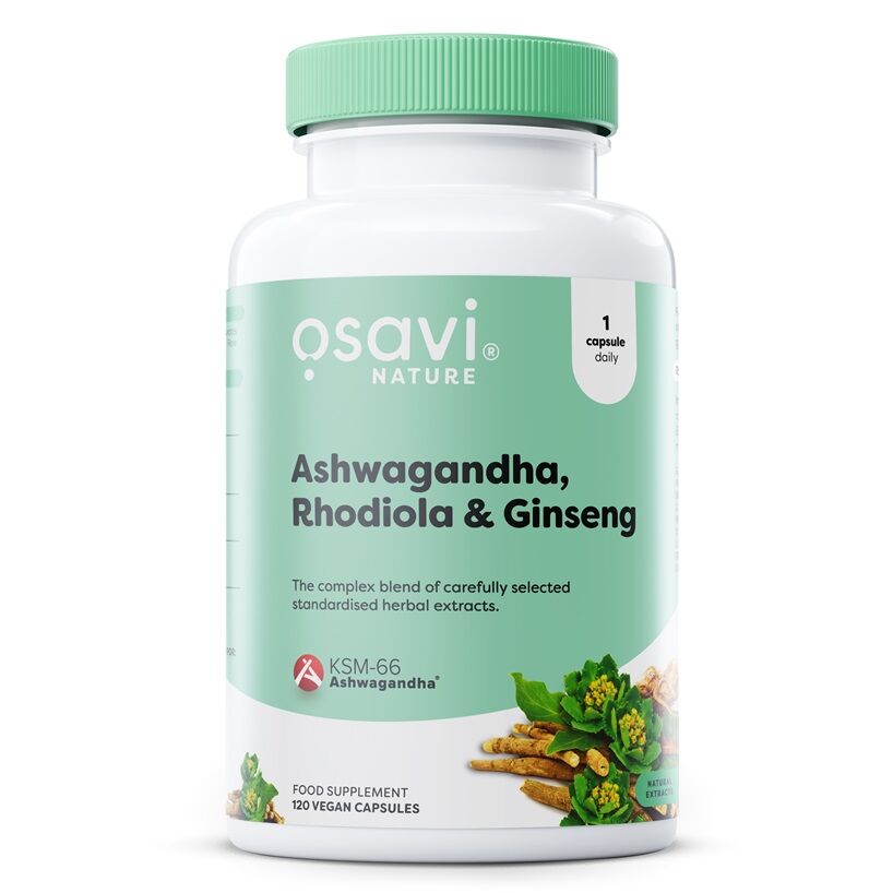 Ashwagandha + Rhodiola és ginseng – 120 vegán kapszula – Viking Supplements