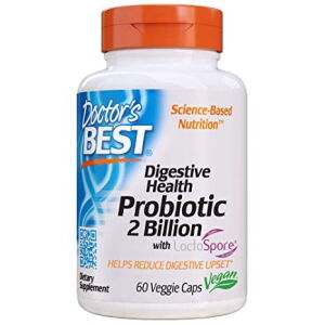 Probiotikum az emésztőrendszer egészségéért, 2 milliárd élő kultúrával és LactoSpore-ral – 60 vcaps – Viking Supplements