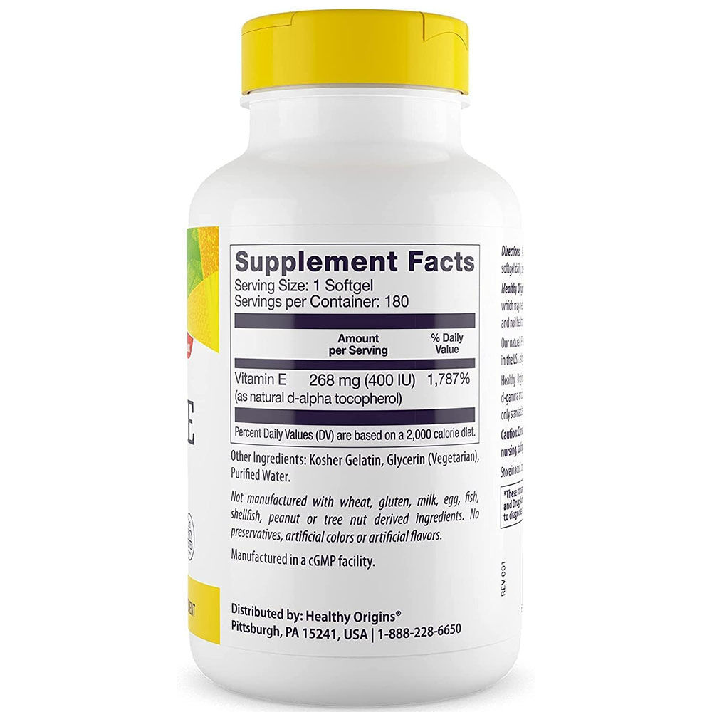 Healthy Origins Natural Vitamin E 400 IU 180 softgels – Kép 3