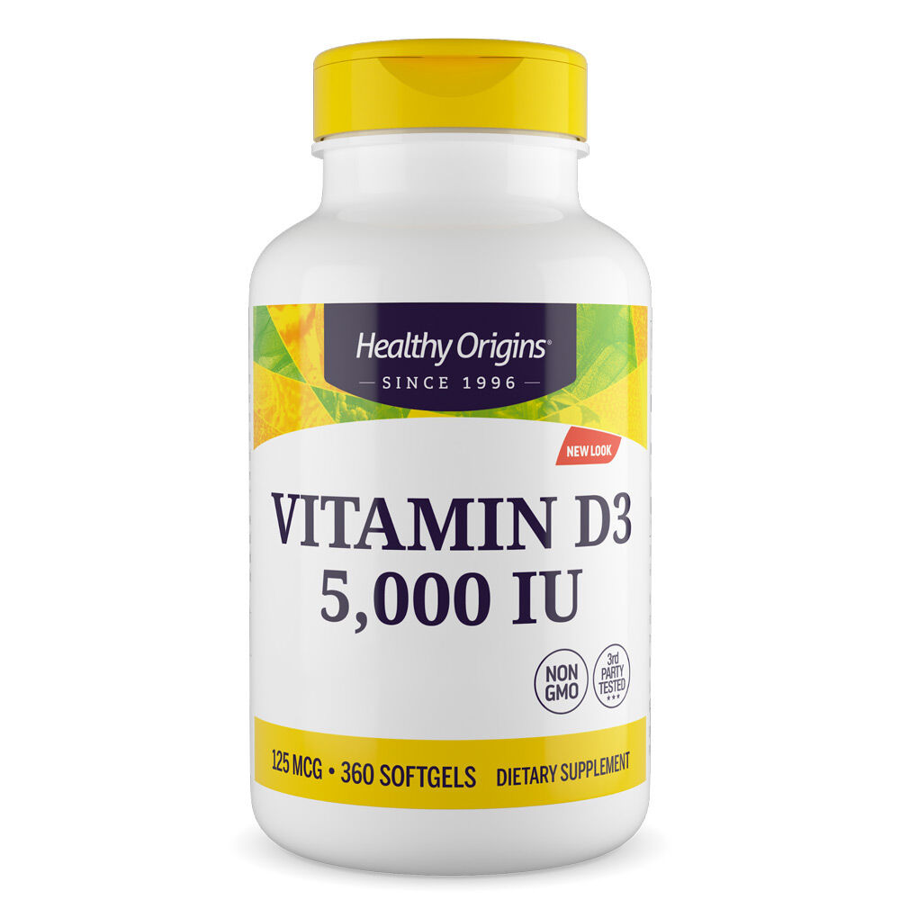 Healthy Origins D3-vitamin 5 000 NE, 360 lágykapszula – Viking Supplements