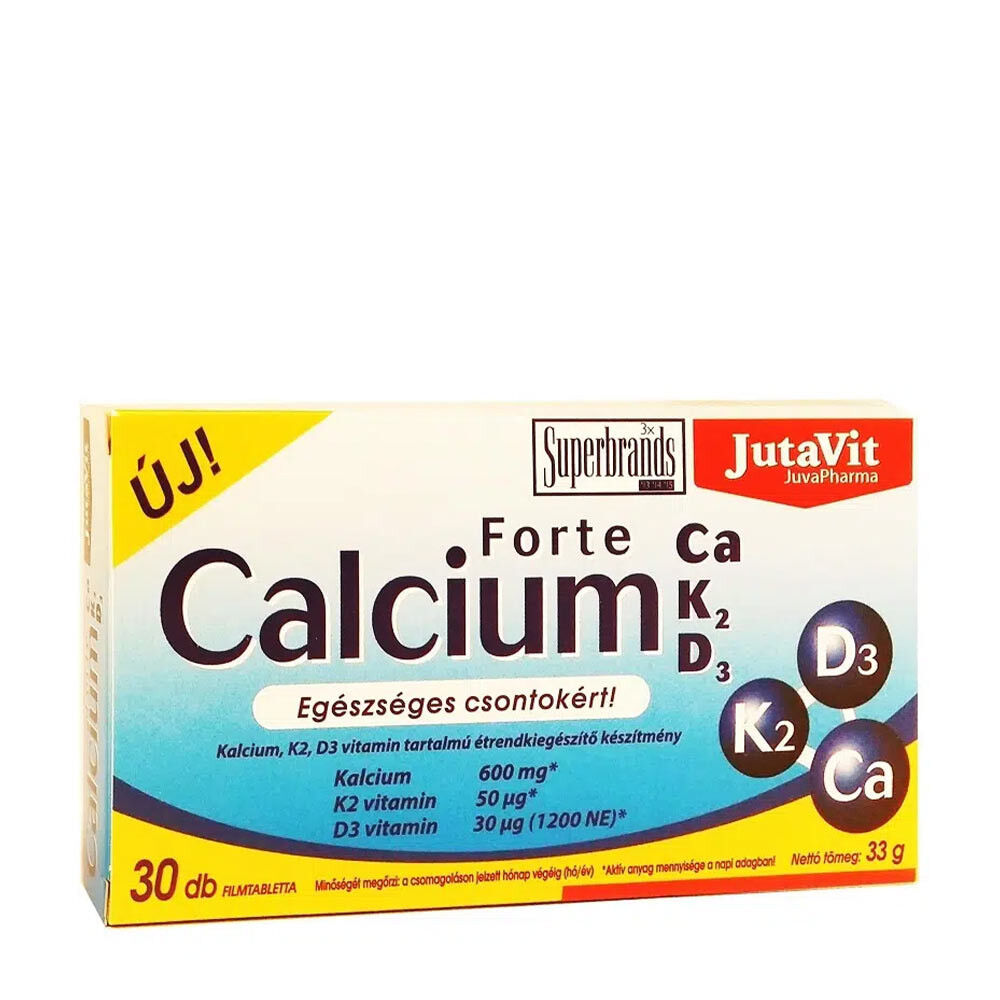 JutaVit Calcium Forte + Ca/K2/D3 (30 Tablets) - Viking Supplements