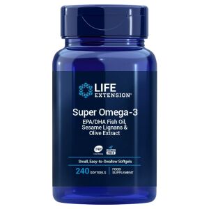 LIFE EXTENSION Super Omega-3 EPA/DHA szezámlignánokkal és olíva-kivonattal – EU-változat (240 könnyen lenyelhető sgels) – Viking Supplements