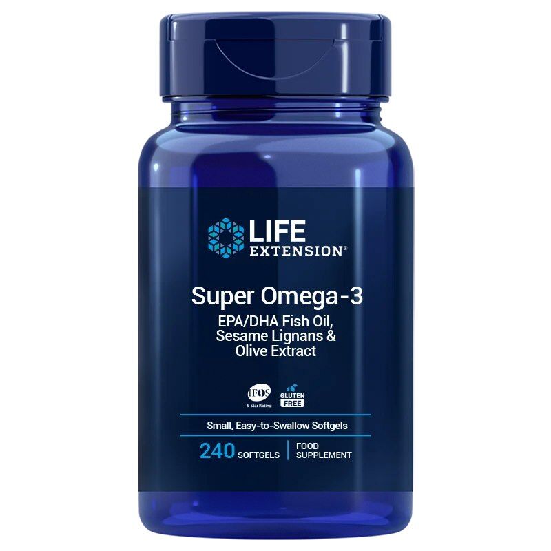LIFE EXTENSION Super Omega-3 EPA/DHA szezámlignánokkal és olíva-kivonattal – EU-változat (240 könnyen lenyelhető sgels) – Viking Supplements