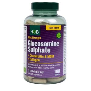 Max Strength glükózamin-szulfát + kondroitin és MSM + kollagén – 180 tabletta – Viking Supplements