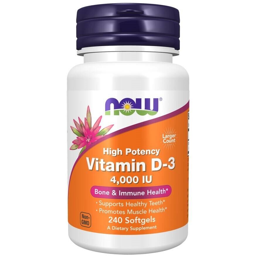 NOW FOODS D3-vitamin 4000 NE (240 sgels) - Viking Supplements