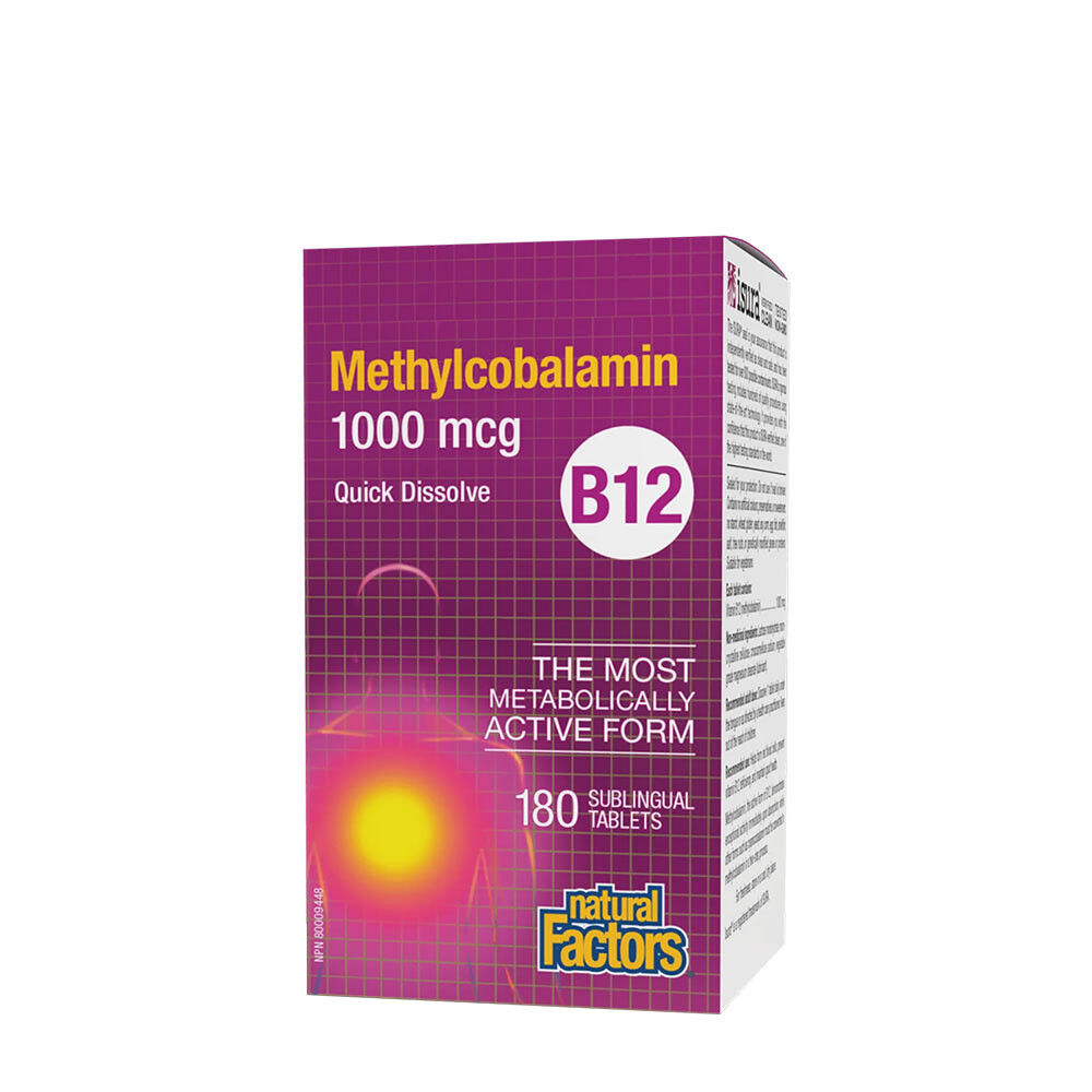 Natural Factors B12-metilkobalamin 1000 mcg (180 tabletta) – Viking Supplements