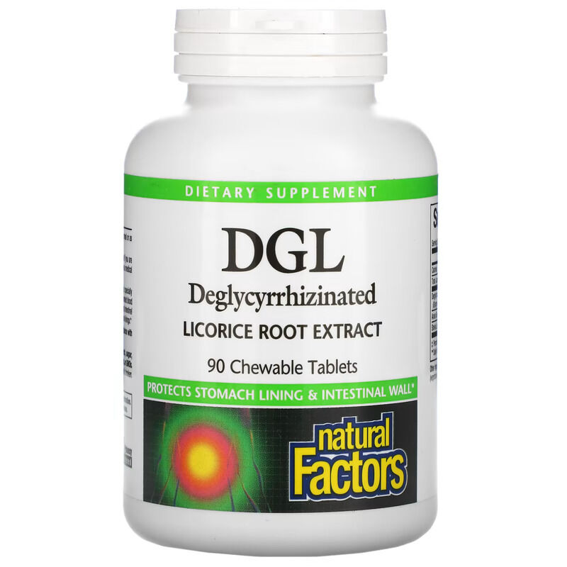 Natural Factors DGL – deglikirrizinált édesgyökér 400 mg, 90 rágótabletta – Viking Supplements
