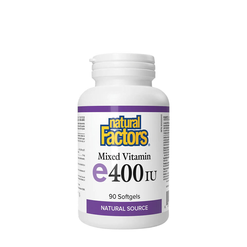 Natural Factors vegyes E-vitamin természetes forrásból, 400 NE (90 lágykapszula) – Viking Supplements