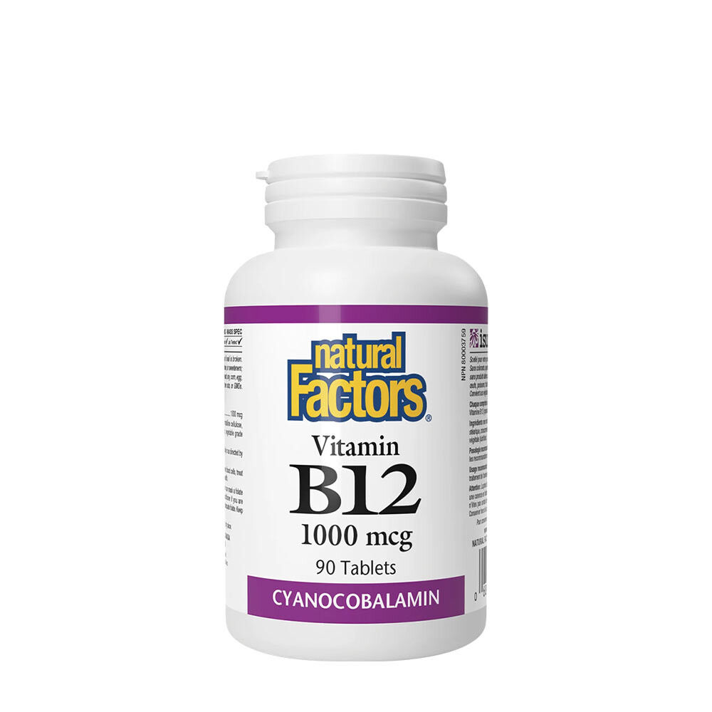 Natural Factors B12-vitamin 1000 mcg (90 tabletta) – Viking Supplements