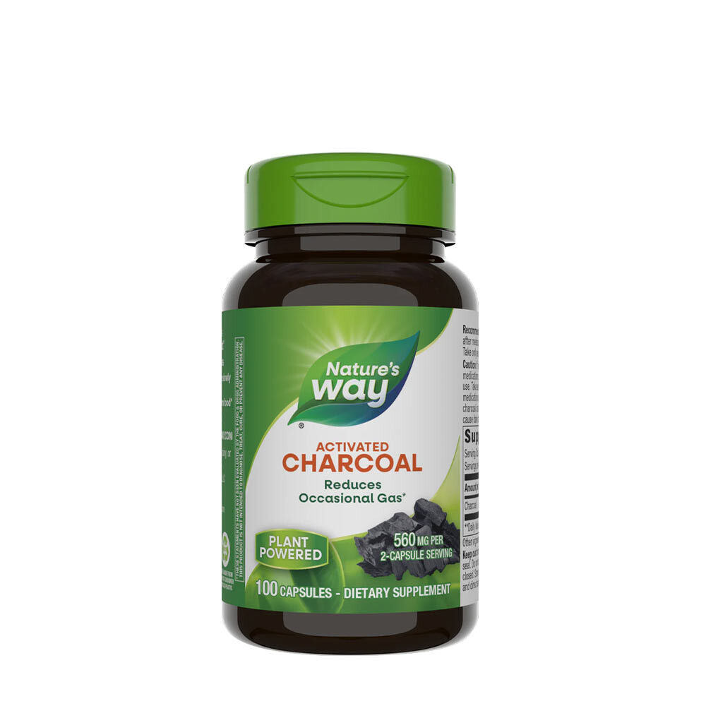 Natures Way aktív szén (100 kapszula) – Viking Supplements