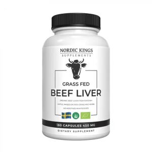 Nordic Kings 100% Fűvel táplált bio marhahús máj – 180 kapszula – Viking Supplements