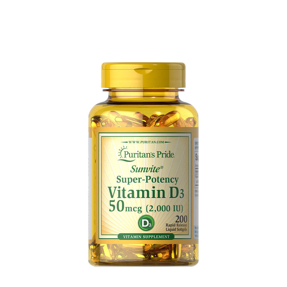Puritans Pride D3-vitamin 2000 NE (200 lágykapszula) – Viking Supplements