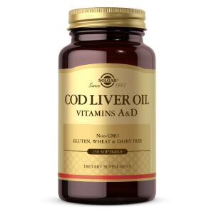 SOLGAR Cod Liver Oil - Vitamins A&D (250 caps) - Viking Supplements