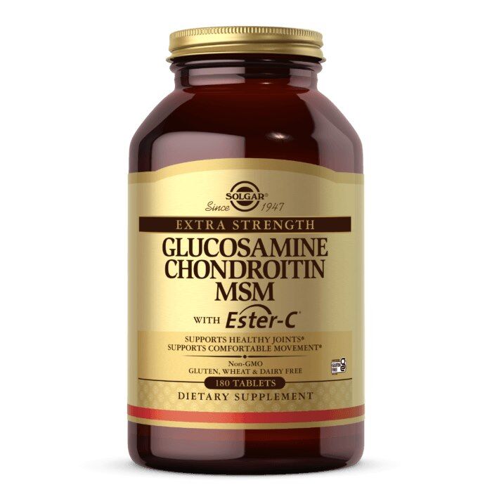 SOLGAR Extra Strength glükózamin-kondroitin-MSM Ester-C-vel (180 tabletta) – Viking Supplements