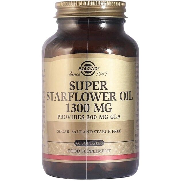 SOLGAR Super Starflower Oil 1300 mg – Borágóolaj (60 kapszula) – Viking Supplements