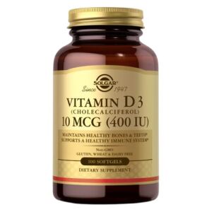 SOLGAR Vitamin D3 (Cholecalciferol) 10 mcg (400 IU) (250 caps) - Viking Supplements