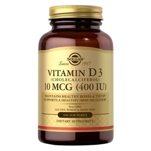 SOLGAR D3-vitamin (kolekalciferol) 10 mcg (400 NE) (250 kapszula) – Viking Supplements