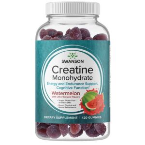 SWANSON Kreatin-monohidrát, görögdinnye ízű (120 zselé) – Viking Supplements