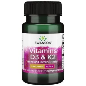 SWANSON D3-vitamin 2000 IU + K2 75 mcg, 60 kapszula – Viking Supplements