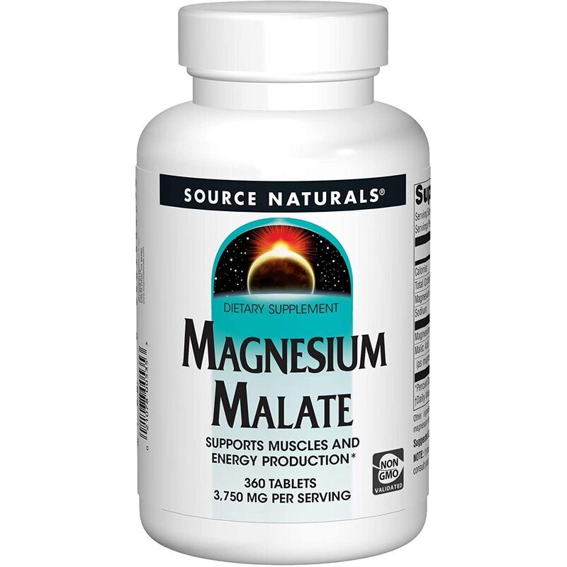 Source Naturals magnézium-malát 1250 mg, 360 tabletta – Viking Supplements