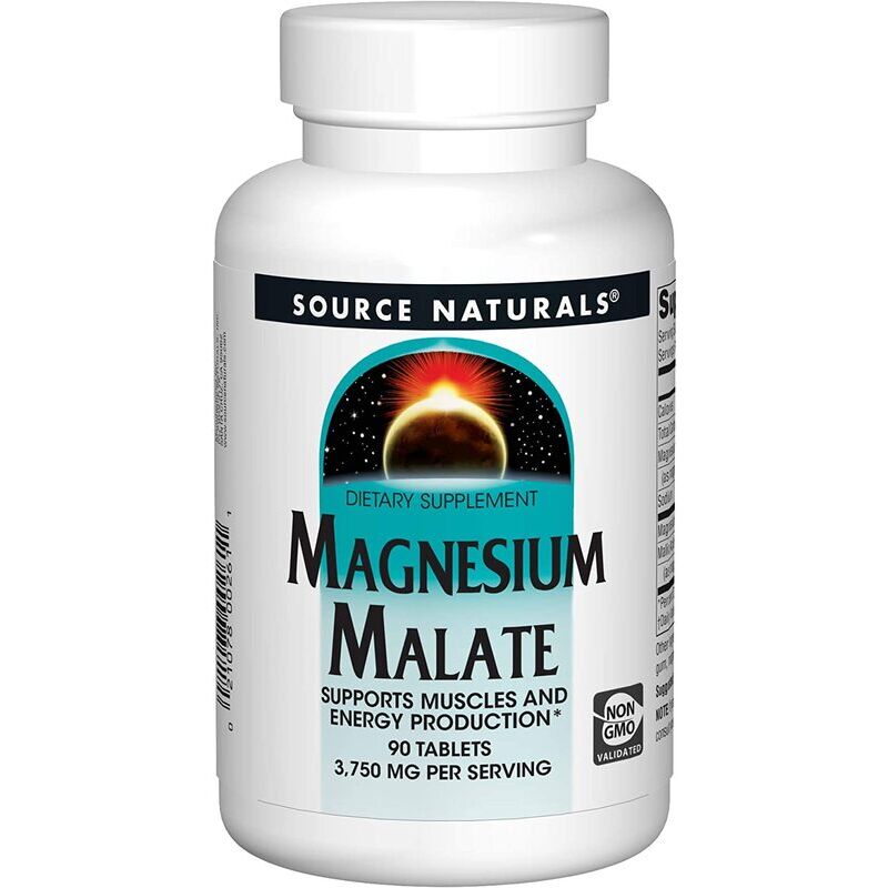 Source Naturals magnézium-malát 1250 mg, 90 tabletta – Viking Supplements
