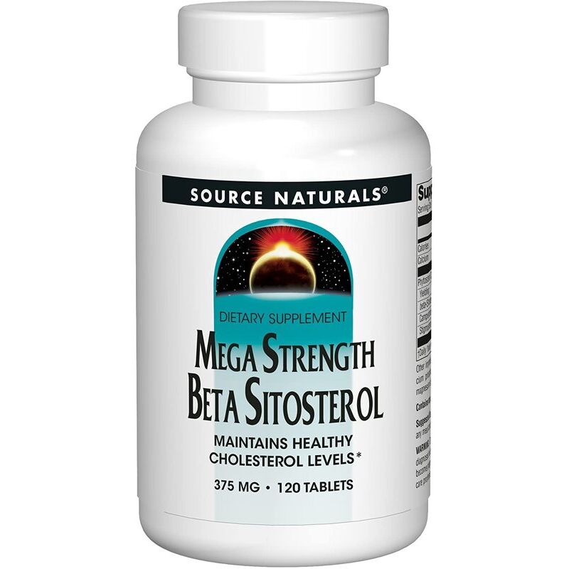 Source Naturals Mega Strength béta-szitoszterol 375 mg, 120 növényi tabletta – Viking Supplements