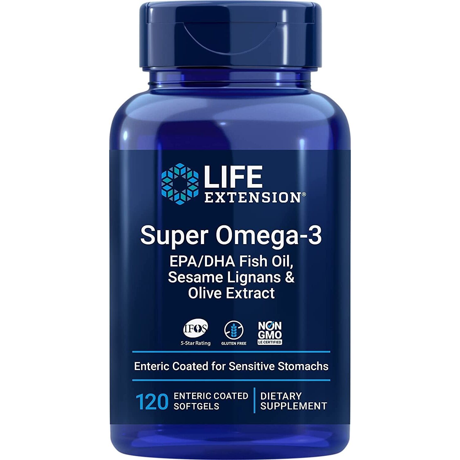 Super Omega-3 EPA/DHA szezámlignánokkal és olíva-kivonattal – 120 gyomorban oldódó lágykapszula – Viking Supplements