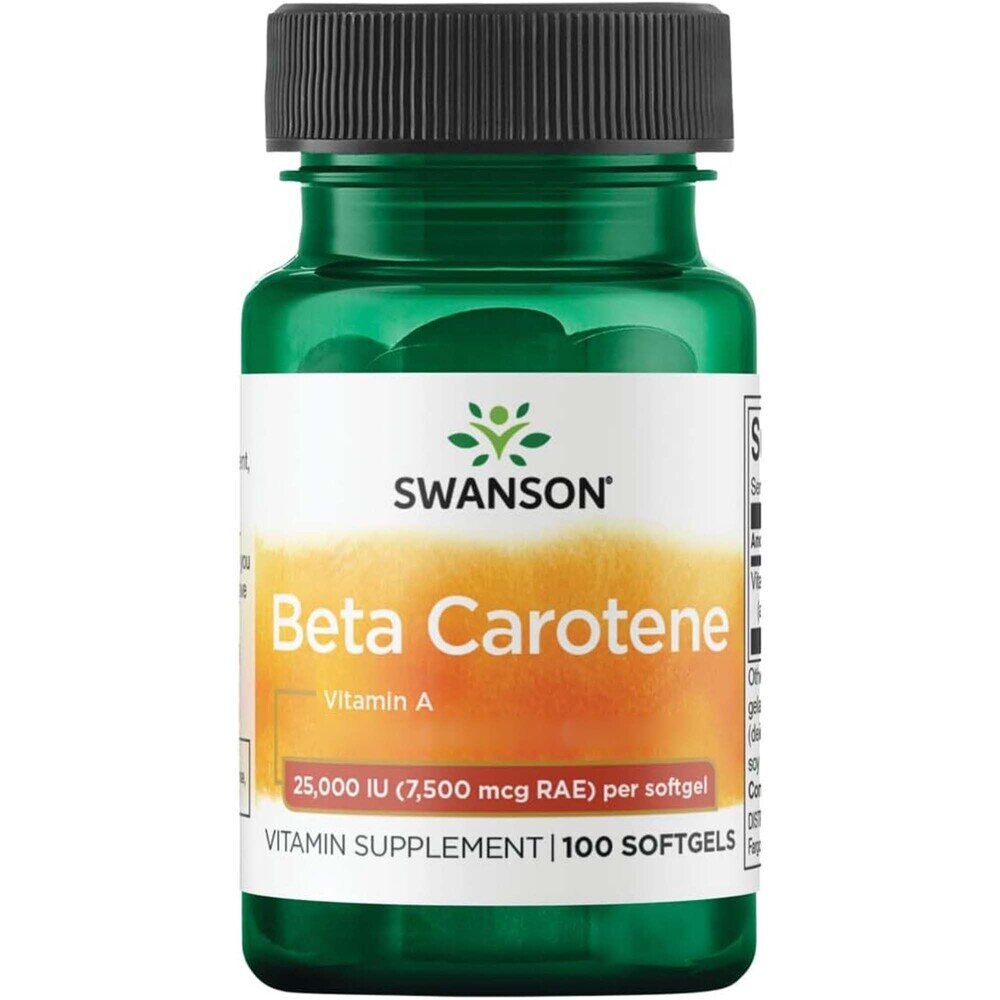 Swanson béta-karotin 25 000 IU (7 500 mcg) 100 lágykapszula – Viking Supplements