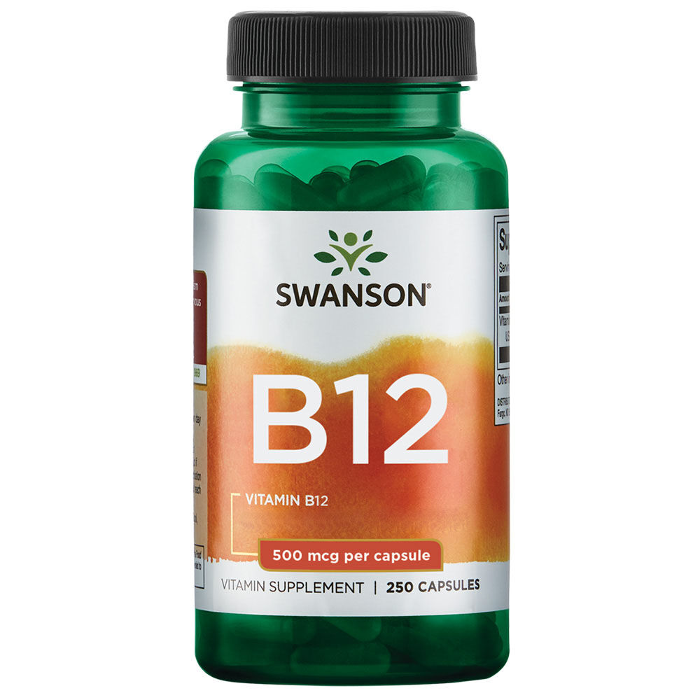 Swanson B12-vitamin 500 mcg, 250 kapszula – Viking Supplements