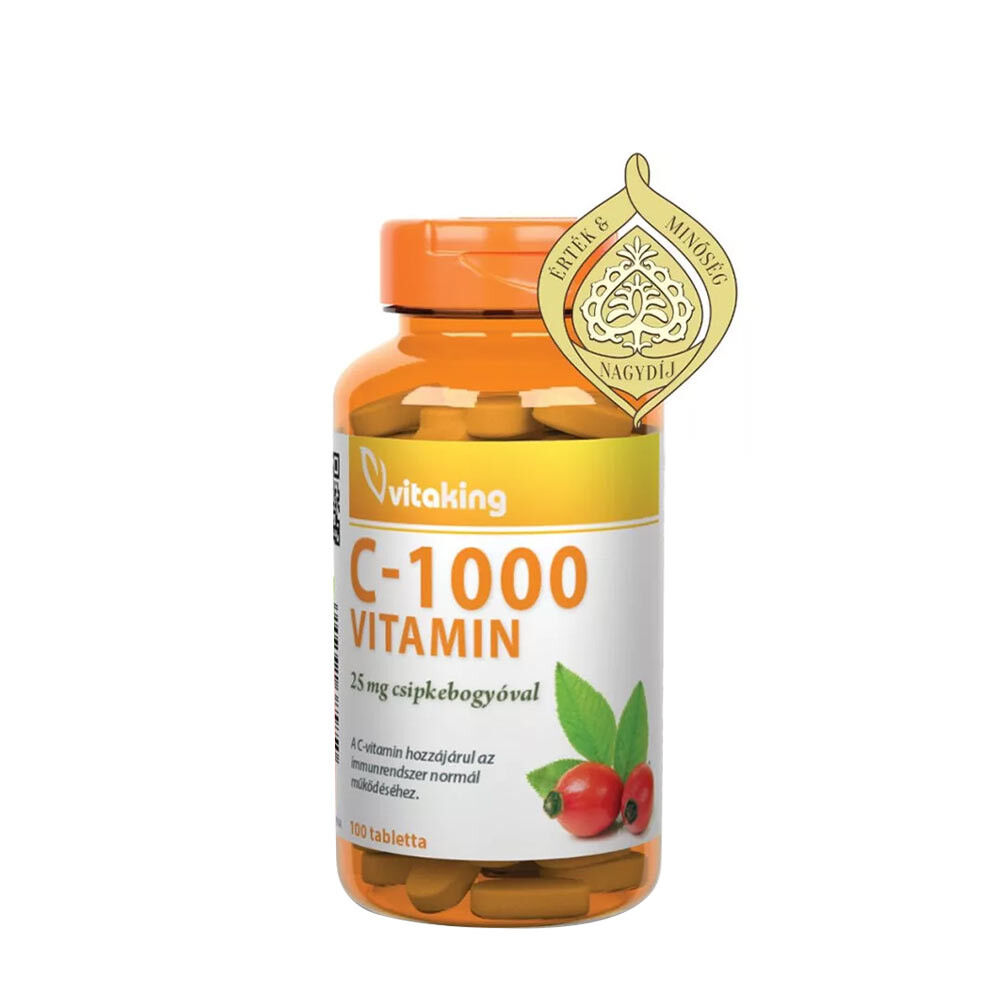 Vitaking C-1000 mg csipkebogyóval 25 mg (100 tabletta) – Viking Supplements
