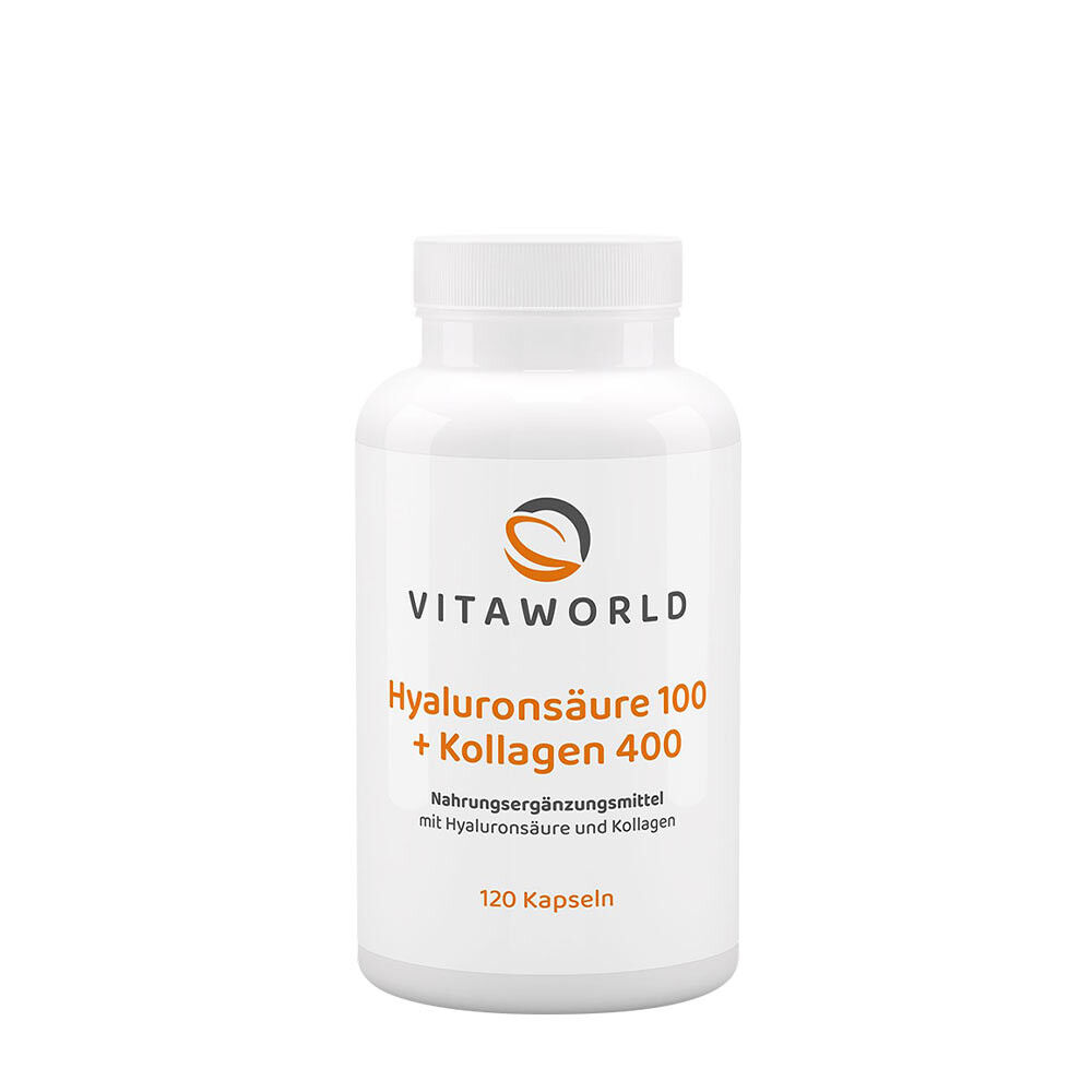 Vitaworld Hyaluronic Acid 100 + Collagen 400 (120 Capsules) - Viking Supplements